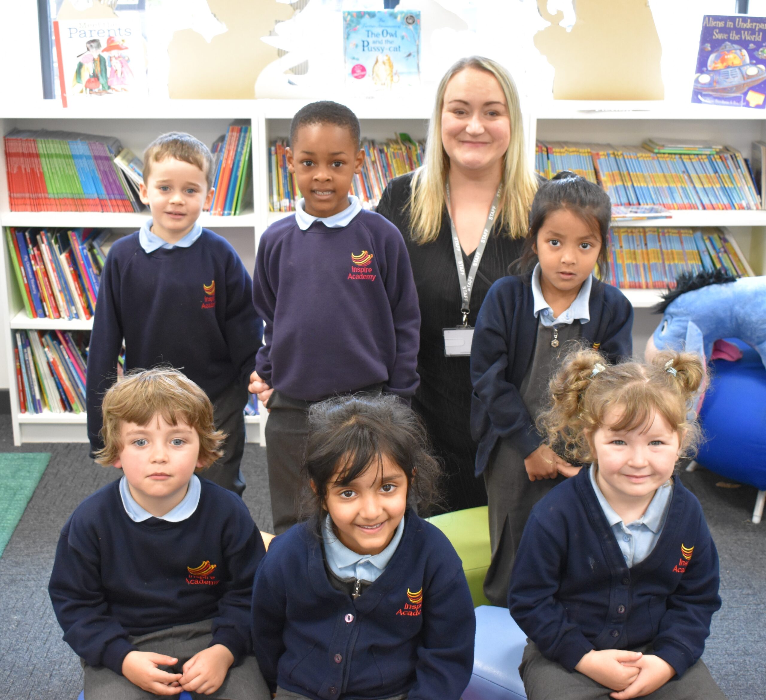 Louise Armstrong Principal at Inspire Academy with pupils 2