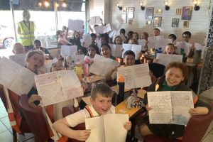 Holden Clough pupils at cafe event 2