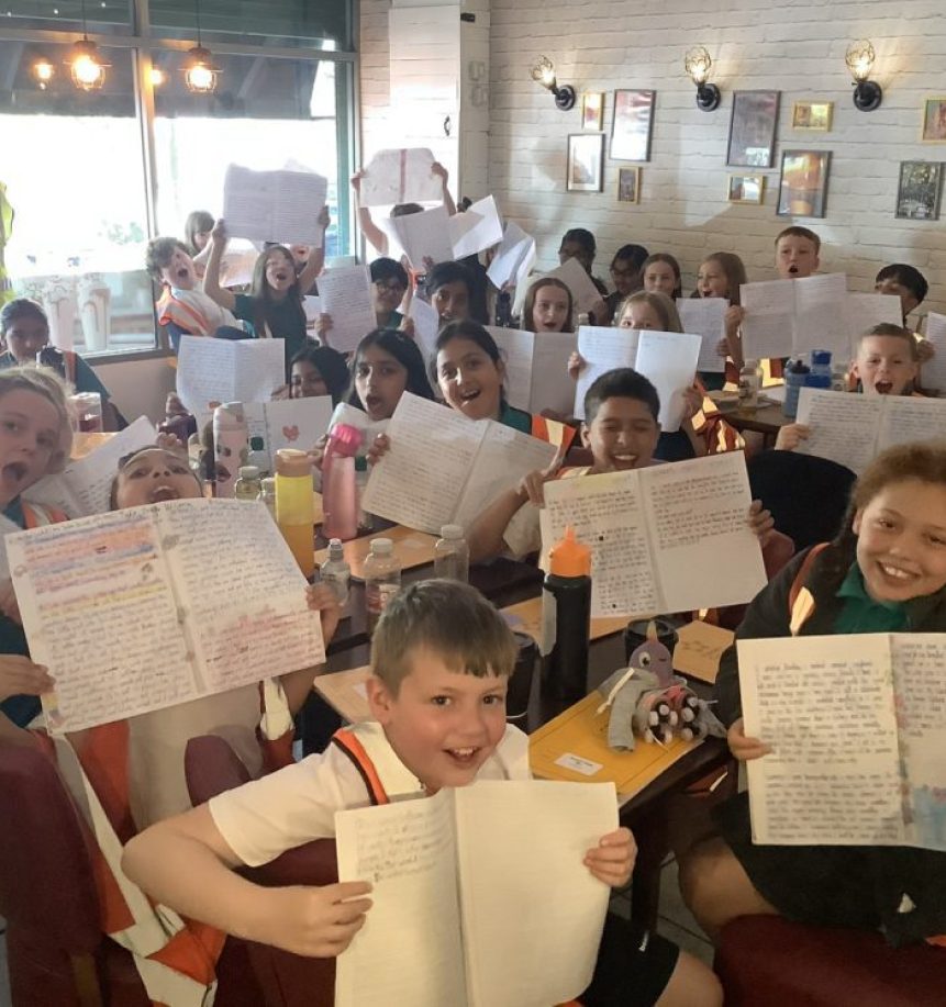 Holden Clough pupils at cafe event 2 Holden Clough pupils at cafe event 2